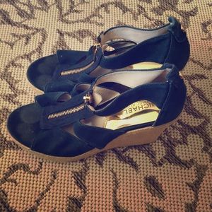 Michael Kors dark blue wedge